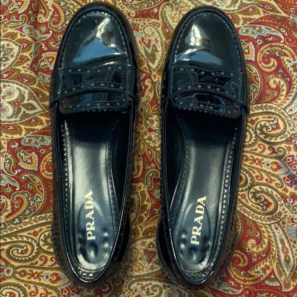 Prada Patent-Leather Loafers